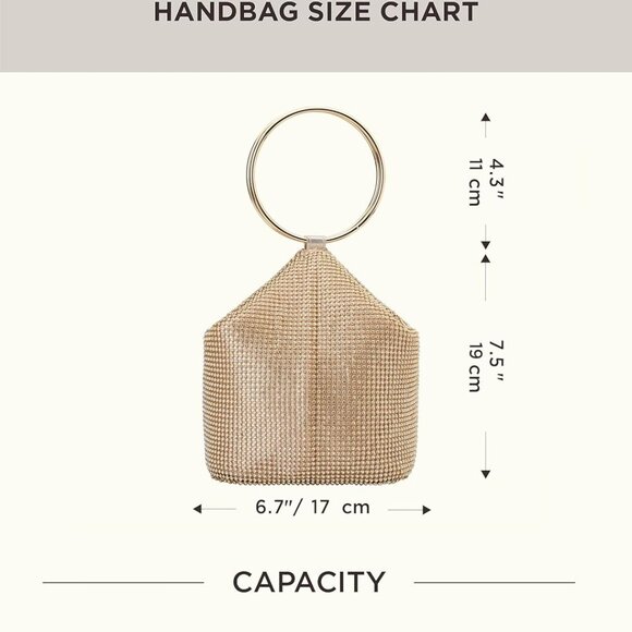 Women's Rhinestone Clutch Purse Satin Sparkly Glitter Evening Bag for Party - Picture 7 of 7